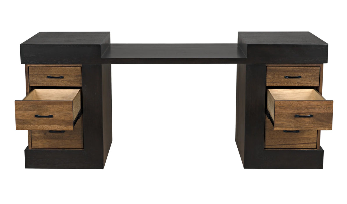 NOIR Furniture - Bentley Desk in Dark/Ebony Walnut - GDES194EBDW - GreatFurnitureDeal