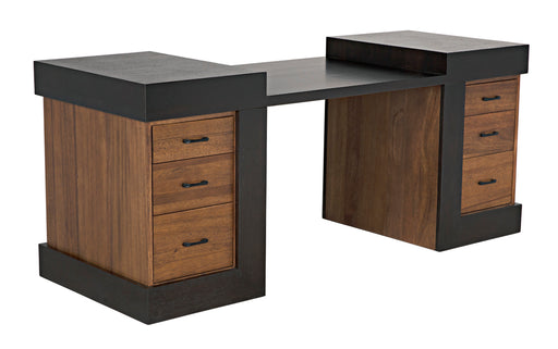 Noir Furniture - Manhattan Desk in Hand Rubbed Black - GDES194EBDW - GreatFurnitureDeal