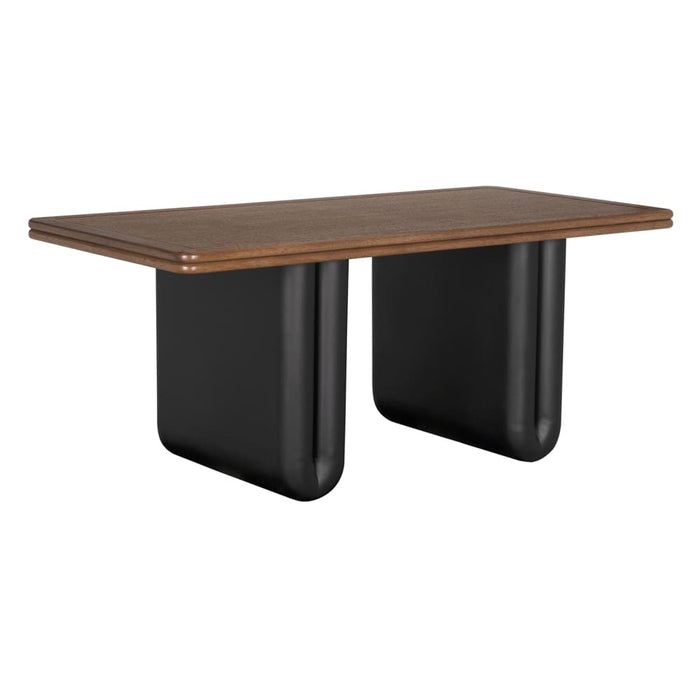 Noir Furniture - Mila Desk in Dark Walnut, Matte Black - GDES205DW - GreatFurnitureDeal