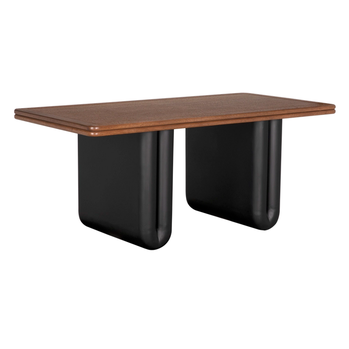 Noir Furniture - Mila Desk in Dark Walnut, Matte Black - GDES205DW - GreatFurnitureDeal