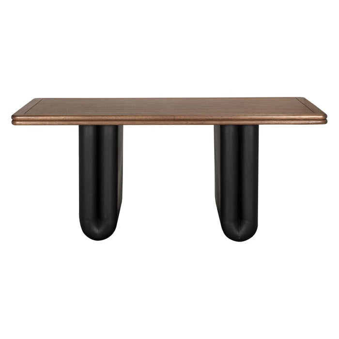 Noir Furniture - Mila Desk in Dark Walnut, Matte Black - GDES205DW - GreatFurnitureDeal