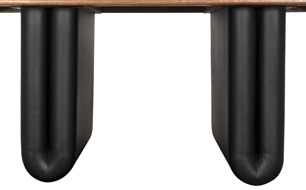 Noir Furniture - Mila Desk in Dark Walnut, Matte Black - GDES205DW - GreatFurnitureDeal