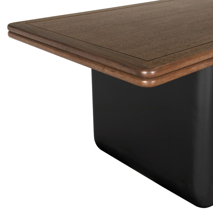 Noir Furniture - Mila Desk in Dark Walnut, Matte Black - GDES205DW - GreatFurnitureDeal