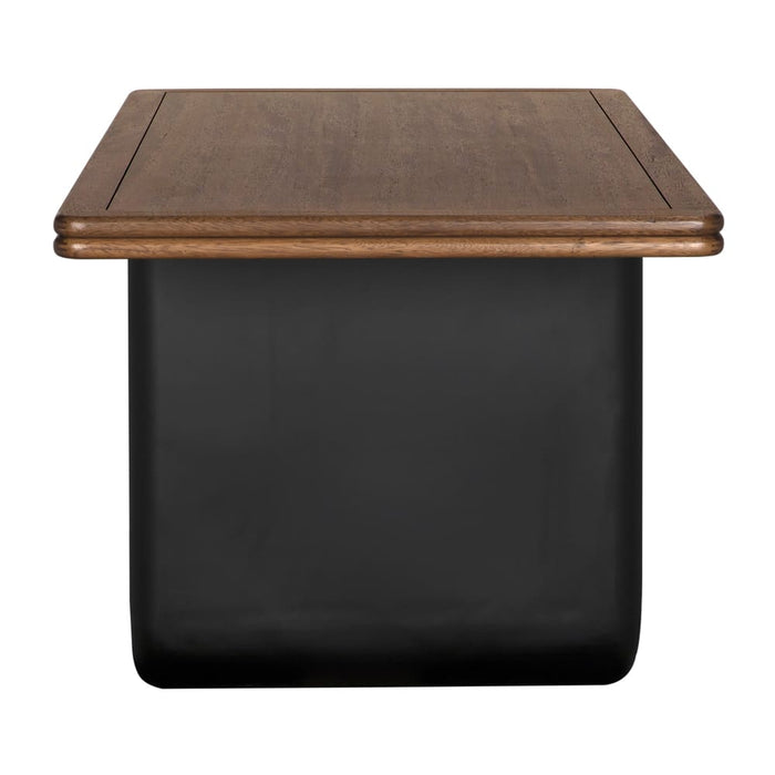 Noir Furniture - Mila Desk in Dark Walnut, Matte Black - GDES205DW - GreatFurnitureDeal