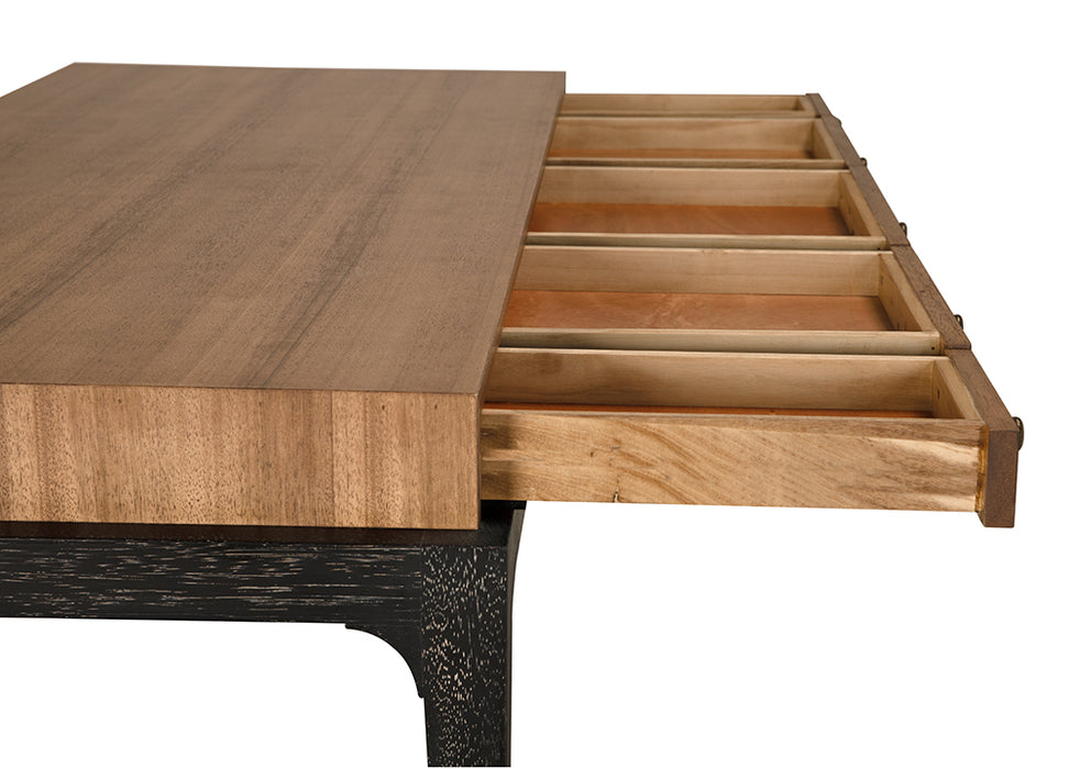 Noir Furniture - Memphis Desk in Dark Walnut and Black - GDES208DW - GreatFurnitureDeal