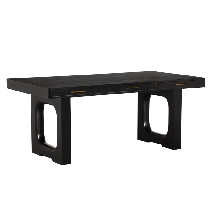 Noir Furniture - Kirk Desk in Hand Rubbed Black - GDES209HB - GreatFurnitureDeal