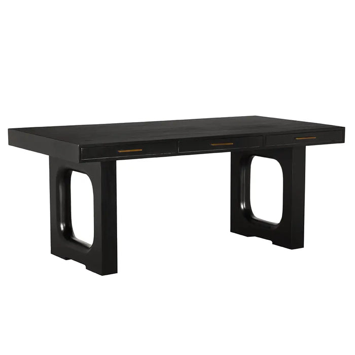 Noir Furniture - Kirk Desk in Hand Rubbed Black - GDES209HB - GreatFurnitureDeal