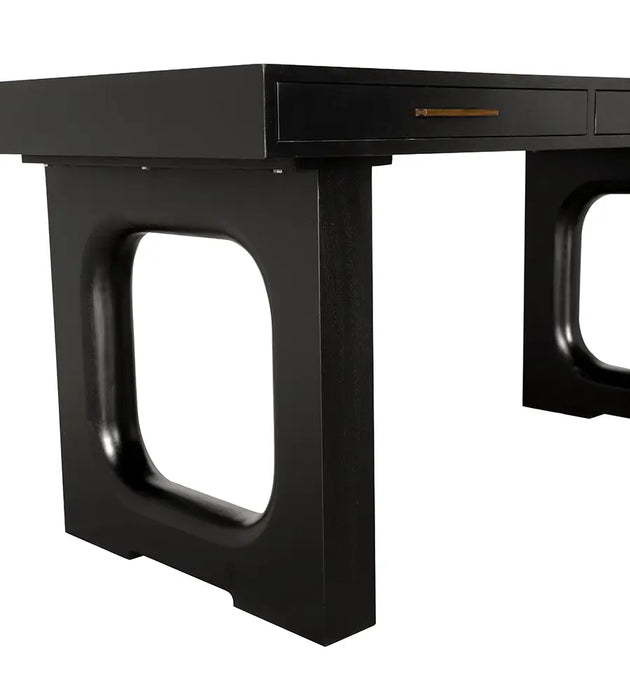 Noir Furniture - Kirk Desk in Hand Rubbed Black - GDES209HB - GreatFurnitureDeal