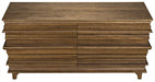 NOIR Furniture - Bernard 6 Drawer, Dark Walnut - GDRE168-2DW - GreatFurnitureDeal