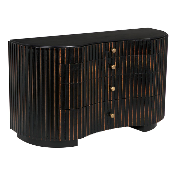 Noir Furniture - Irene Dresser in Black with Light Brown - GDRE188HB - GreatFurnitureDeal