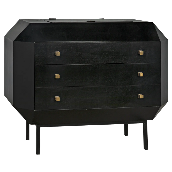 NOIR Furniture - Rhiana Dresser, Hand Rubbed Black - GDRE224HB