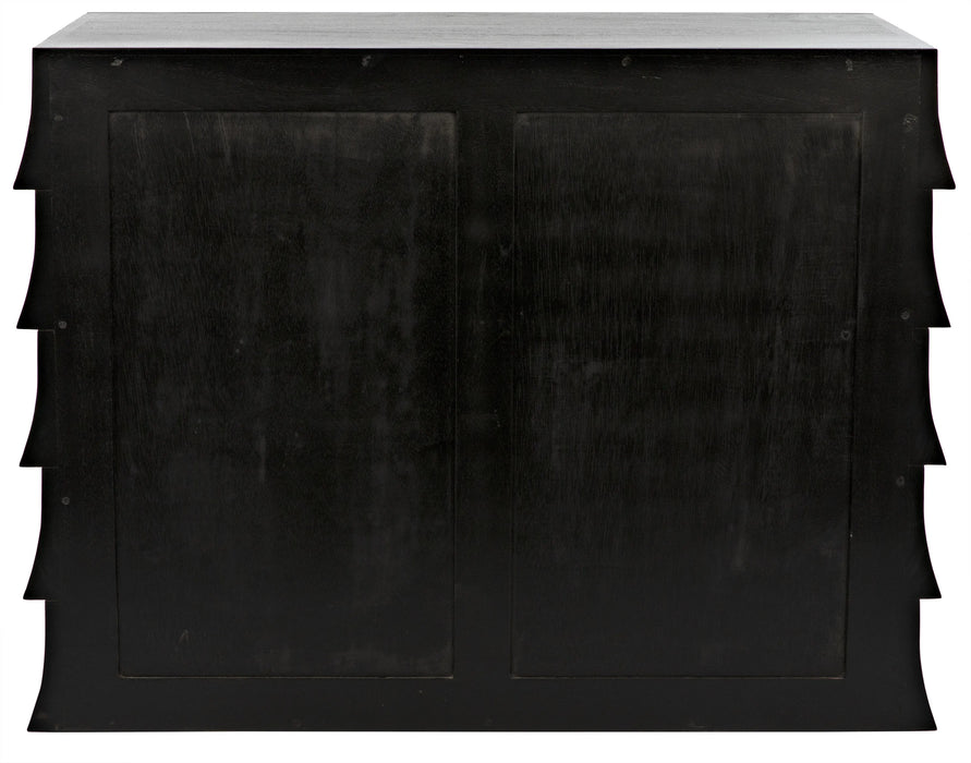 NOIR Furniture - Ava Dresser, Hand Rubbed Black with Light Brown Highlights - GDRE243HB
