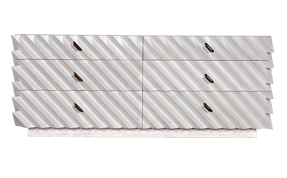 Noir Furniture - Hikaru Dresser in White Wash - GDRE247WH - GreatFurnitureDeal