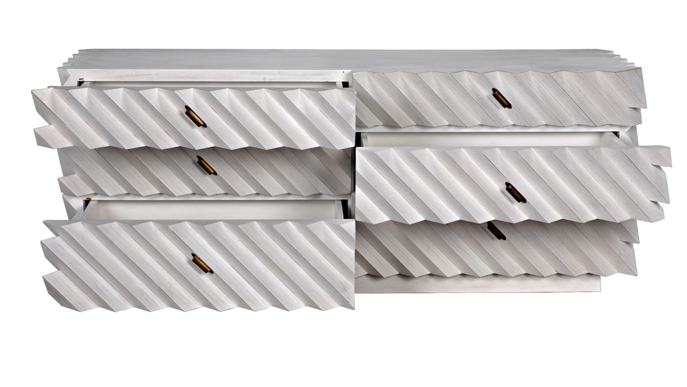 Noir Furniture - Hikaru Dresser in White Wash - GDRE247WH - GreatFurnitureDeal