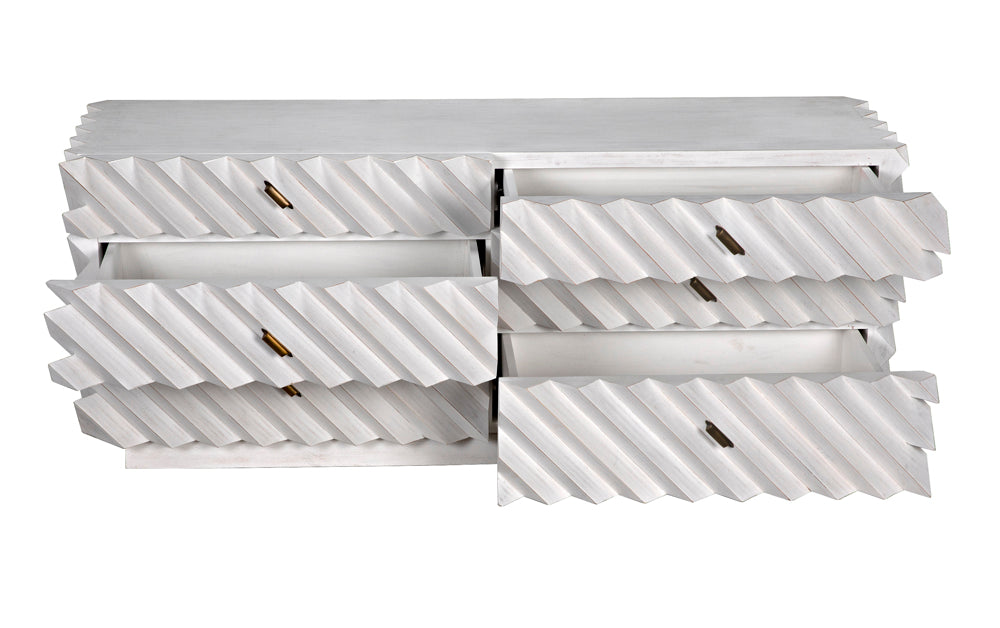 Noir Furniture - Hikaru Dresser in White Wash - GDRE247WH - GreatFurnitureDeal