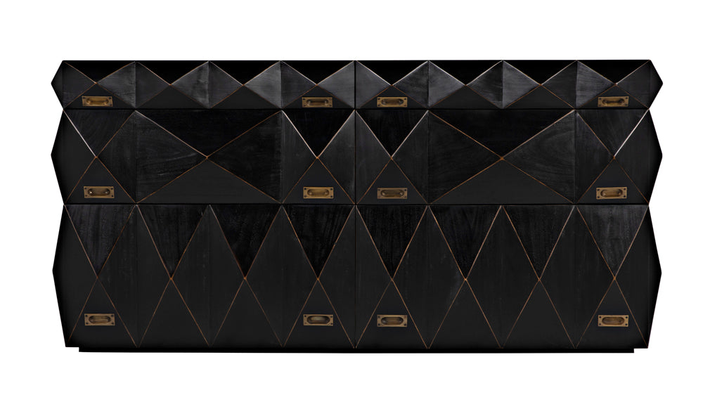 Noir Furniture - Allegra Dresser in Hand Rubbed Black - GDRE248HB - GreatFurnitureDeal