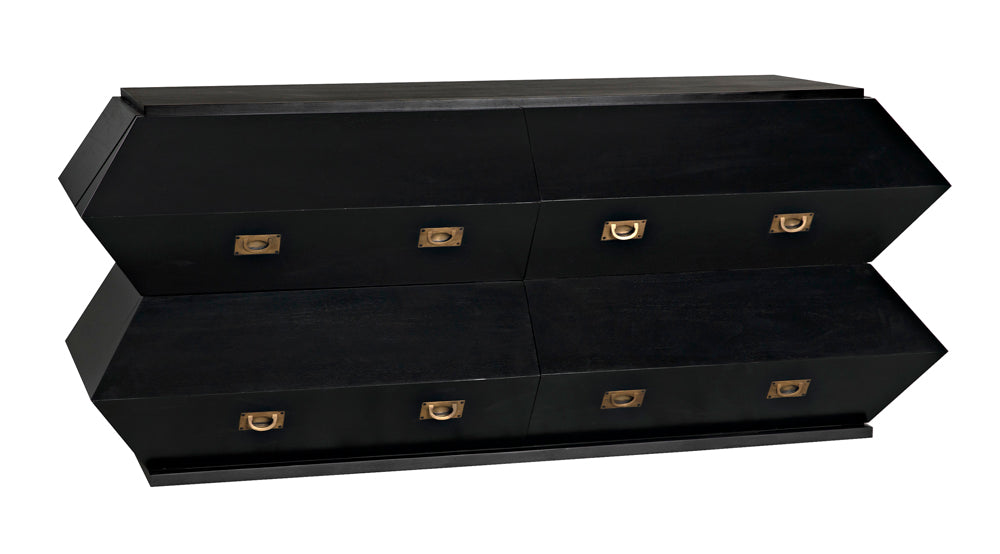 Noir Furniture - Vico Dresser in Hand Rubbed Black - GDRE250HB - GreatFurnitureDeal