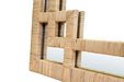 Worlds Away - Geneva Greek Key Design Mirror In Wrapped Natural Rattan - GENEVA NAT - GreatFurnitureDeal