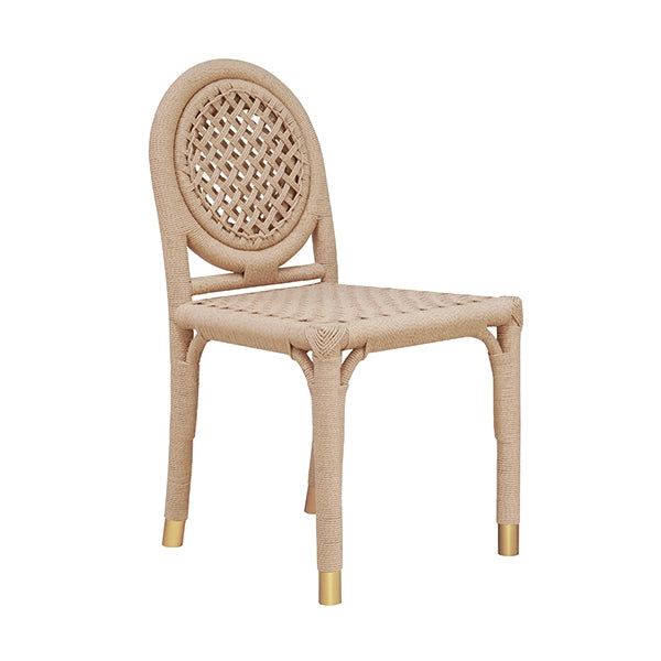 Worlds Away - Gentry Round Back Rattan Wrapped Dining Chair - GENTRY