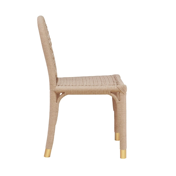 Worlds Away - Gentry Round Back Rattan Wrapped Dining Chair - GENTRY