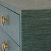 Worlds Away - Three Drawer Chest With Antique Brass Circle Hardware In Dyed Green Grasscloth - GETTY GR - GreatFurnitureDeal