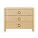 Worlds Away - Three Drawer Chest With Antique Brass Circle Hardware In Natural Grasscloth - GETTY NAT - GreatFurnitureDeal