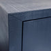 Worlds Away - Three Drawer Chest With Antique Brass Circle Hardware In Textured Navy Linen - GETTY NVY - GreatFurnitureDeal