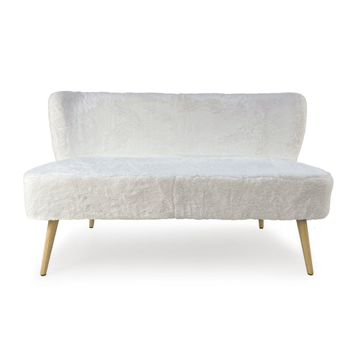 Zentique - White Faux Fur Bench - GH009-RW - GreatFurnitureDeal