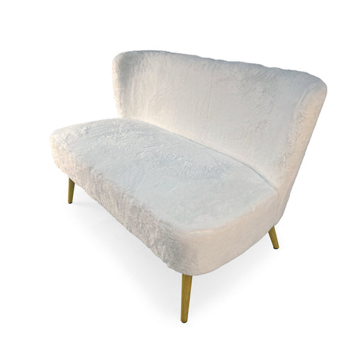 Zentique - White Faux Fur Bench - GH009-RW - GreatFurnitureDeal