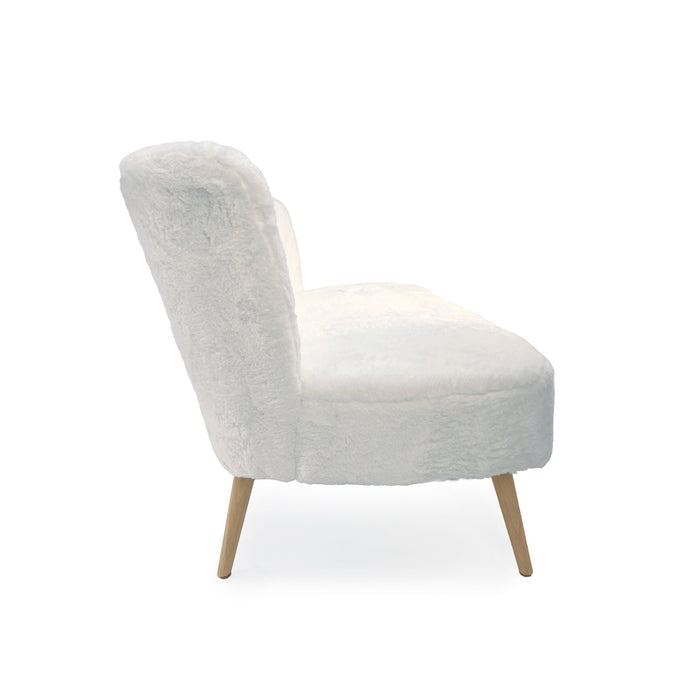 Zentique - White Faux Fur Bench - GH009-RW - GreatFurnitureDeal