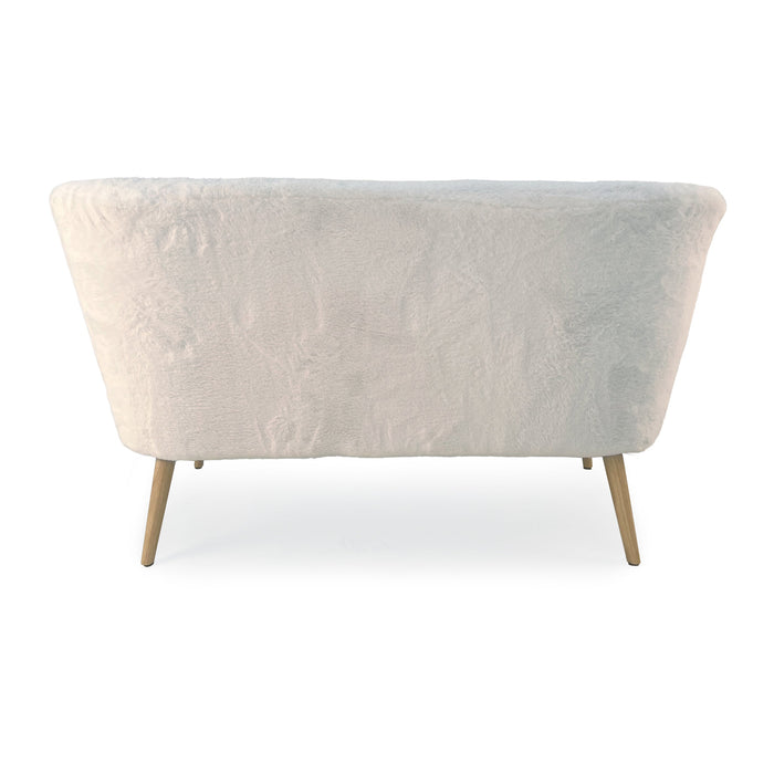 Zentique - White Faux Fur Bench - GH009-RW - GreatFurnitureDeal