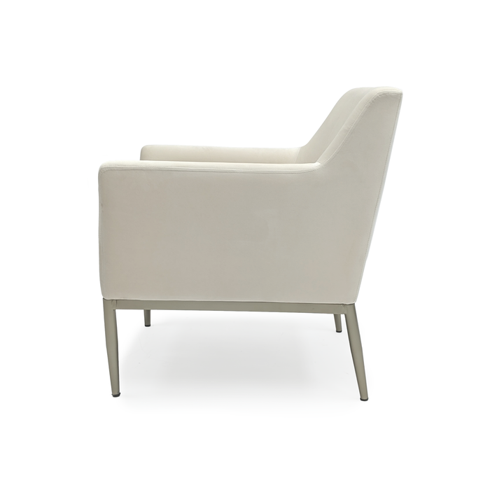 Zentique - White Velvet Arm Chair - GH011-VW - GreatFurnitureDeal