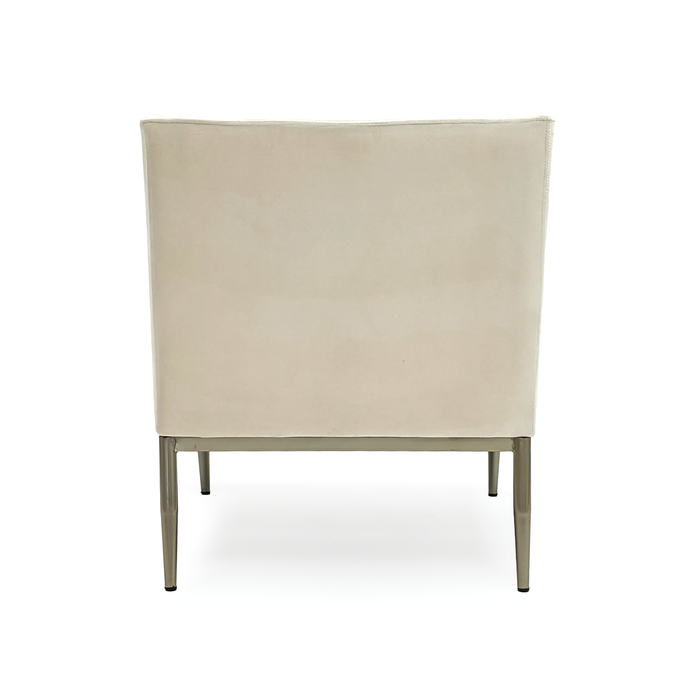 Zentique - White Velvet Arm Chair - GH011-VW - GreatFurnitureDeal