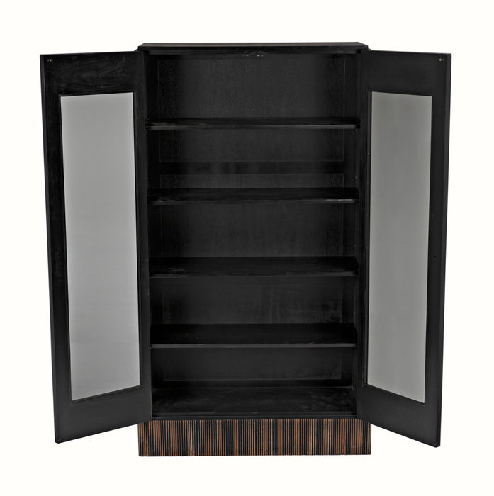 Noir Furniture - Noho Hutch in Hand Rubbed Black with Light Brown - GHUT151HB - GreatFurnitureDeal