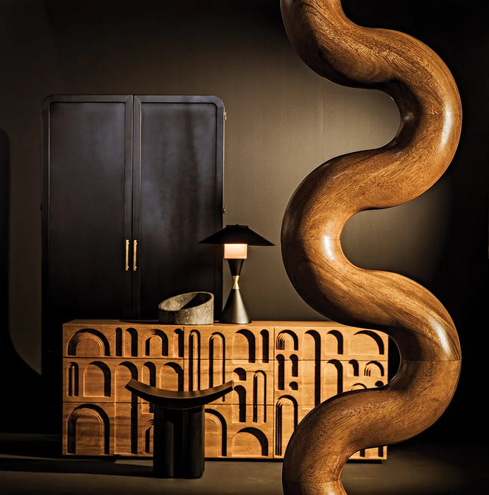NOIR Furniture - Tresor Hutch in Matte Black - GHUT152MTB - GreatFurnitureDeal