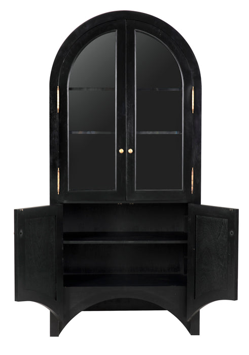 Noir Furniture - Haring Hutch in Hand Rubbed Black - GHUT162HB - GreatFurnitureDeal