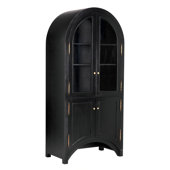 Noir Furniture - Haring Hutch in Hand Rubbed Black - GHUT162HB - GreatFurnitureDeal
