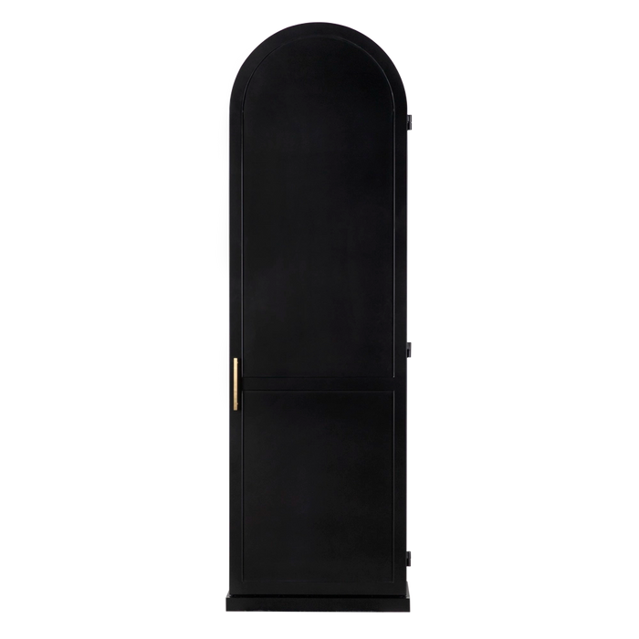 Noir Furniture - New Tyrol Hutch, Left in Matte Black - GHUT166MTB-L - GreatFurnitureDeal