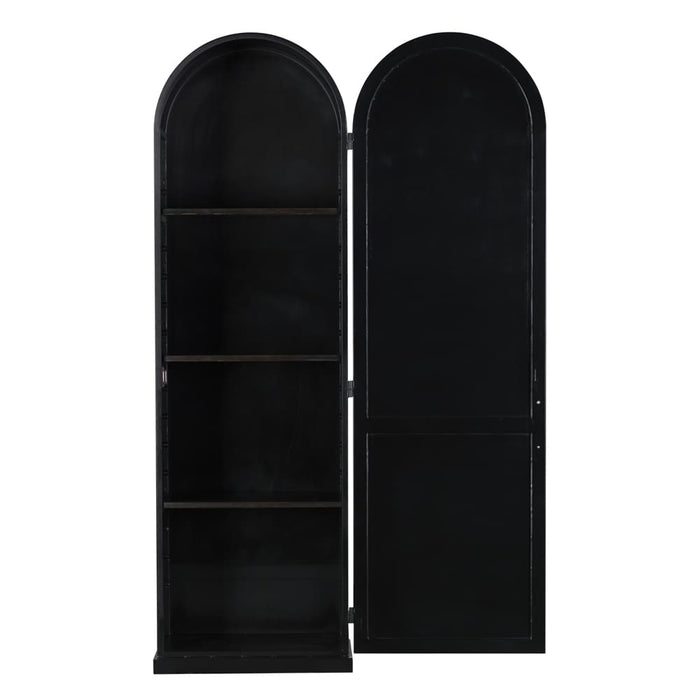 Noir Furniture - New Tyrol Hutch, Left in Matte Black - GHUT166MTB-L - GreatFurnitureDeal