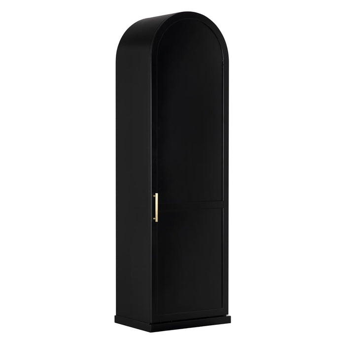 Noir Furniture - New Tyrol Hutch, Left in Matte Black - GHUT166MTB-L - GreatFurnitureDeal