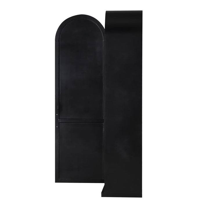 Noir Furniture - New Tyrol Hutch, Right in Matte Black - GHUT166MTB-R - GreatFurnitureDeal