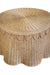 Worlds Away - Giada Round Coffee Table With Scalloped Detail in Natural Woven Rattan - GIADA - GreatFurnitureDeal