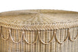Worlds Away - Giada Round Coffee Table With Scalloped Detail in Natural Woven Rattan - GIADA - GreatFurnitureDeal