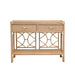 Worlds Away - Gideon Two Drawer Console With Decorative Back in Natural Rattan - GIDEON NAT - GreatFurnitureDeal