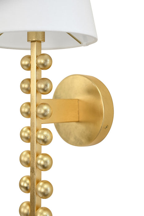 Worlds Away - Gino One Arm Ball Lined Sconce With White Linen Shade - GINO G