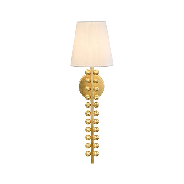 Worlds Away - Gino One Arm Ball Lined Sconce With White Linen Shade - GINO G