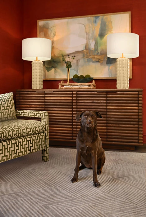 Worlds Away - Giovanni Four Door Large Horizontal Reed Buffet With Antique Brass Hardware In Walnut - GIOVANNI WAL