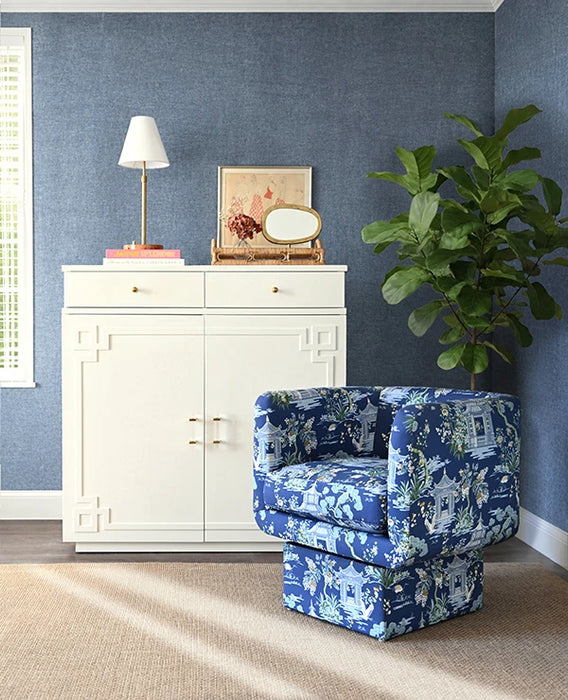 Worlds Away - Glenn Two Drawer, Two Door Cabinet With Acrylic And Brass Hardware In White Lacquer - GLENN WH