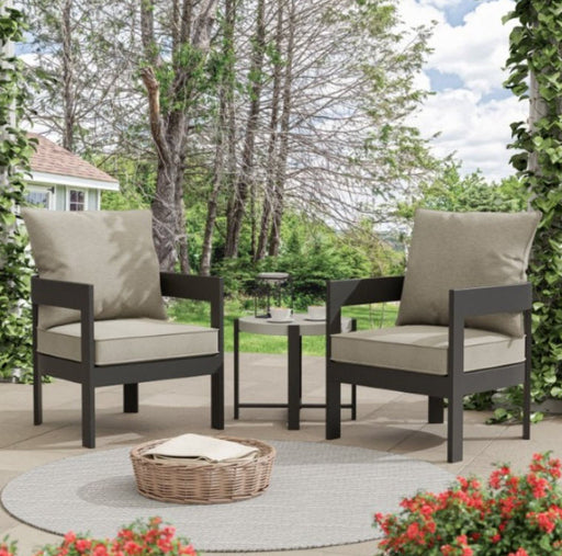 Furniture of America - Lotus 3 Piece Patio Set in Black/Light Brown - GM-1024BK-3PK - GreatFurnitureDeal