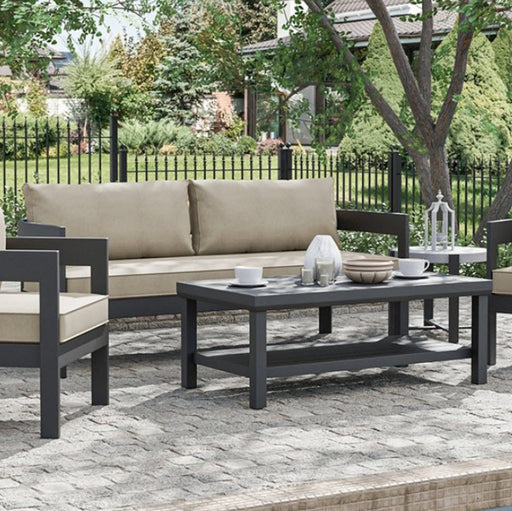 Furniture of America - Lotus Sofa & Coffee Table Set in Black/Light Brown - GM-1049BK-2PK - GreatFurnitureDeal